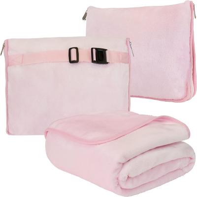 China Anti-Static New style Wearable Hoodie Blanket Outdoor Airline luxury Travel Pillow eye mask Blanket 2 in 1 for sale