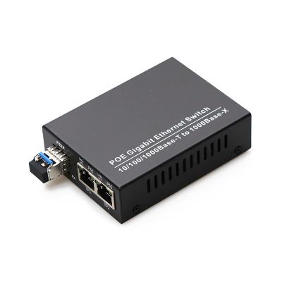 China Ethernet Fiber Optical Media Converter 10/100/1000M SFP LC 20KM Media Converter for sale