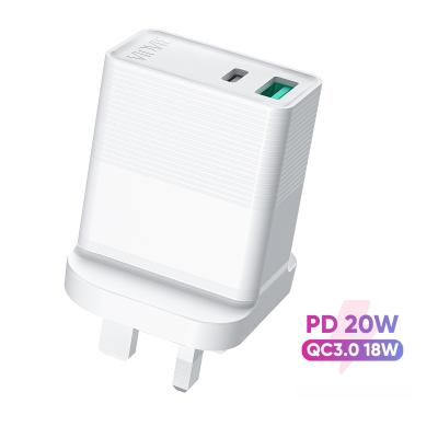 China Universal VIDVIE Latest 20W Type-C PD UK CE Certified QC18W USB Charger Mobile Wall Adapter For iPhone 12 Xiaomi Huawei PLB123C for sale