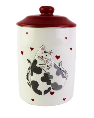 China Ceramic Farmhouse Cookie Jar Cat Storage Canister for sale