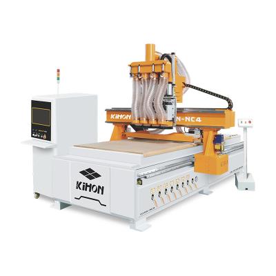 China High Speed Wood Cabinet KIHON KN-NC4 ATC CNC Cutting Machine 4*9ft CNC Router Woodworking Machine for sale