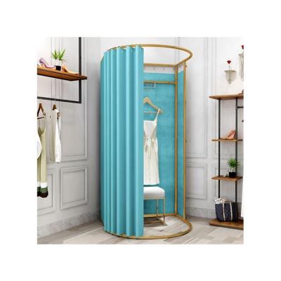 China China Manufacturer Convenient and Portable Dressing Room Curtain Stand Wall Mounted Clothing Fixture Changing Mobile Dressing Room for sale