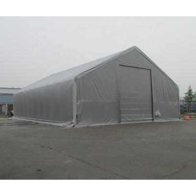 China Portable Metal Steel Frame Dome Tents Temporary Storage Shelter Event Fabric Building W50'xL100 for sale