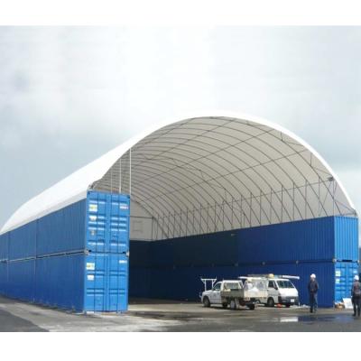 China Metal 50' x40 Tall Double Truss Fabric Container Shelter for sale