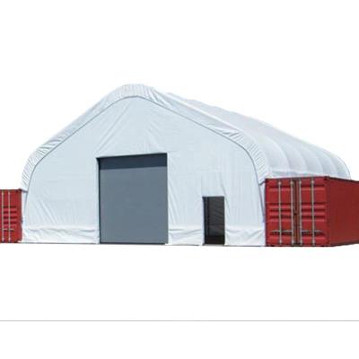 China Dome Roof or Peak 4040 PVC Fabric Outdoor Shipping Container Shelter for sale