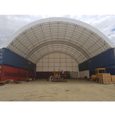 China Assemble Between Standard Shipping Containers 50' x40 Large Tent Storm Supply Shipping Container Shelter For Sale for sale