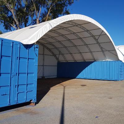 China Top Industrial Outdoor Round Lid Steel Structure Dome Shipping Container Or Peak Storage Prefab Shelter for sale