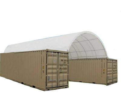 China UV-Resistance Waterproof 20'x20'x6.6W6.0xL6.0xH2.0m Factory Direct Steel Frame Dome Shipping Container Roof Shelter Fireproof for sale