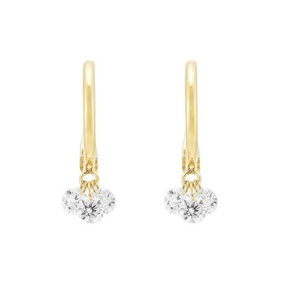 China 0.4 Carats VVS HPHT Round Cut Lab Created Diamond Hoop Earrings in Prong Setting for sale