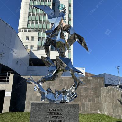 Cina Statua monumentale in acciaio inossidabile lucidato a specchio in vendita