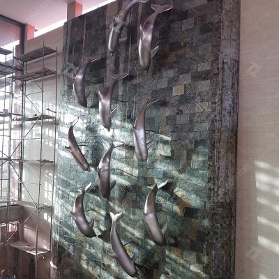 China Matte Surface Stainless Steel Dolphin Sculpture for sale