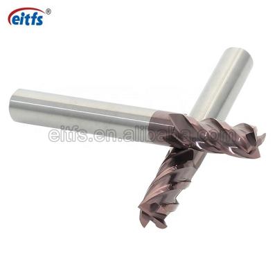 China General High Speed Cutting For Metal Carbide Cutting Tools 4 Flute HRC55 Solid Carbide End Mill With Coating for sale