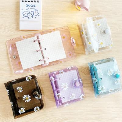 China Clear PVC 3 Ring Binder Low Moq Wholesale Mini Refillable Spiral Cover Traveler Journal Binder mini for sale