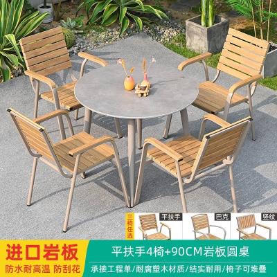 China Waschbarer 6 Sitzender Patio Set Wasserdichtes Polyholz Außentisch und Stühle zu verkaufen