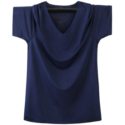 China Ultra Thin QUICK DRY Ice Silk Speed Dry Men's Summer Solid Color Half-Sleeve Thin Elastic T-Shirt Top for sale