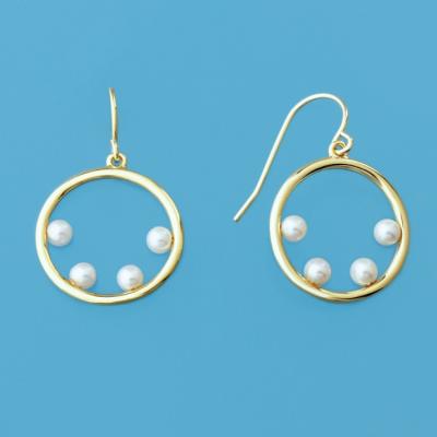 China Newest FASHIONABLE new style shining biggest size 925 pure white round shape 100% real pearl earrings gold plated for wedding for sale