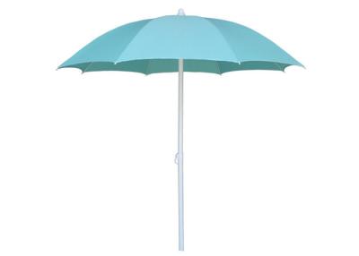 China Round Shaped Outdoor Beach Umbrella With Silver Coated Frame Coating for sale
