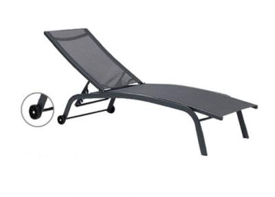 China Heavy Duty Fabric Foldable Sun Lounger Adjustable Beach Lounge Chair for sale