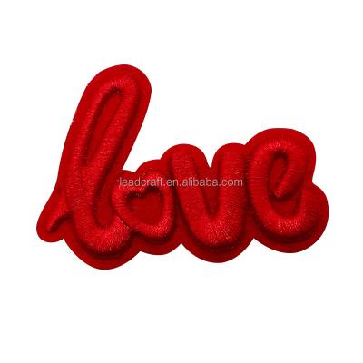 China Washable 3D Puff Custom Logo Iron On Embroidered Letter Wholesale Custom Chenille Embroidery Patches For Hat Shirt Garment for sale
