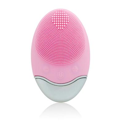 China Skin Revitalizer PSB Waterproof Soft Silicone Vibration Sonic Face Wireless Filling Powered Facial Cleansing Brush Cleaner for sale