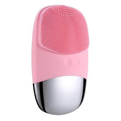 China Acne Treatment PSB Mini Portable Waterproof USB Face Silicone Electric Sonic Vibrating Facial Cleansing Brush for sale