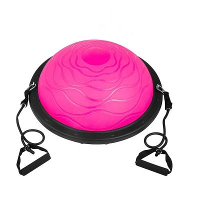 China Logo Yoga Ball Customized Smooth Eco-friendly Material For Balance Training Half Non Slip Sport Half Balance Ball for sale