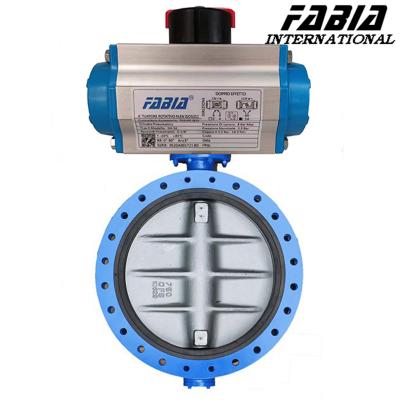 China 14 Inch 12 Inch 10 Inch Pneumatic Actuated Butterfly Valve Carbon Steel Flanged for sale