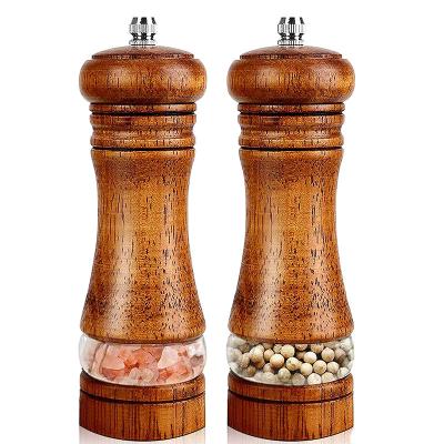 China Viable Amazon Customized Ceramic Grinders Manual Grinder Adjustable Coarseness Salt and Pepper Set of 2 for sale