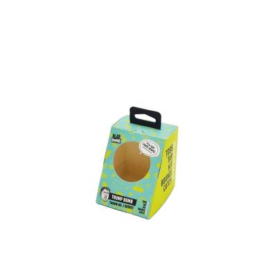 China Recyclable Custom Coated Paper Folding Box Flat Electronics Packaging With Plastic Handle for sale