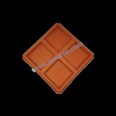 China Customized by the factory, the high-end food packaging features an orange pulp molded base with embossing and debossing. It is environmentally friendly, biodegradable and of food grade. for sale