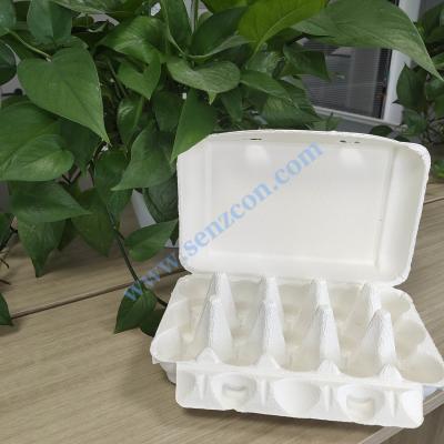 China High-end customized egg trays in Chinese factories. White pulp molding packaging, shockproof, embedded, environmentally friendly and biodegradable. for sale