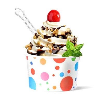 China Recyclable Disposable Take Away Cardboard 16oz Frozen Dessert Ice Cream Container Paper Cup With Lid for sale