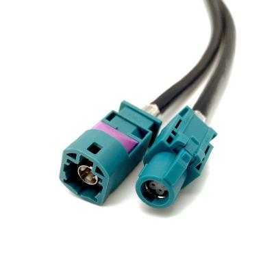 China YJ HSD Z Code 4 Pins Right Angle Type Male To Mate-AXE HFM Speed Data Cable L=1M YJ HSD Z Code 4pin Female Mate High Speed Cable for sale