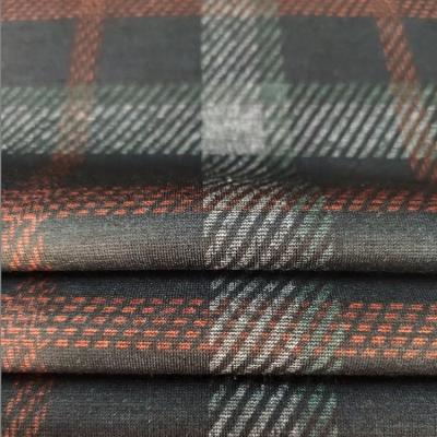 China 2022 New Design Breathable Middleweight Printing Roma Check Plaid Fabric Knitting Tartan for sale
