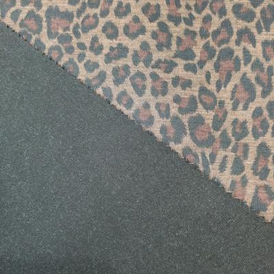China Free Sample Fashion Lovely Roma Ponte Tear-Resistant Knitting Custom Leopard Printing Fabric For Pants for sale