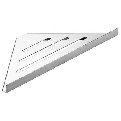 China Wall Mounted Type Custom Shower Trolley Stainless Steel Rack Storage Triangle Matte Black Single Tier Single Row Shower Shelf for sale