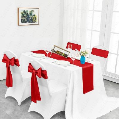 China Best Selling Purple Table Runner Products Red Polyester Dining Silky Carpet Table Runner For New Year for sale