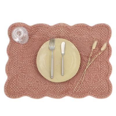 China C2U Washed Edge Quilted Placemats French Linen Napkins for sale
