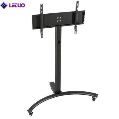 China TC068 Black TV Cart Rolling Trolley Mount TV Stands w/Wheels and Adjustable Shelf for 32-65 Inch LED LCD OLED Flat Scre for sale
