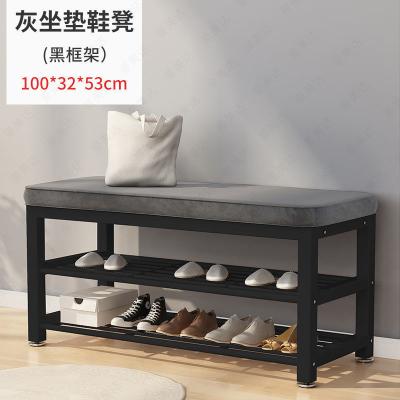 China Multifunctional Storage Change Stools Shoe Cabinet Home Hanger Entryway Porch Can Stand Storage Stools Cushion Shoe Rack for sale