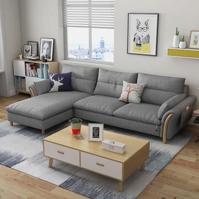 China Modern Sectional Sofa 3seat Sofa Dark Gray Fabric Simple Sectional Sofa A Nordic Style for sale