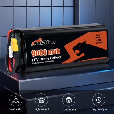 China Molicel 6S2P P45B Battery Pack inr-21700 9000mAh 900g for 7inch 10inch FPV drone for sale