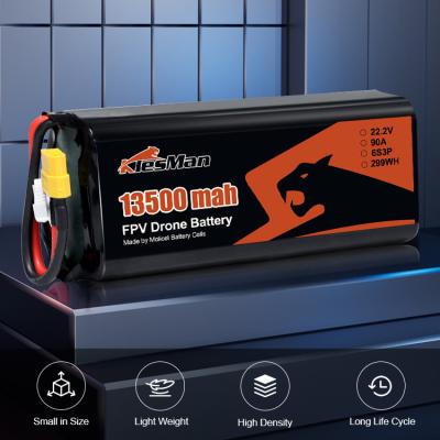 Chine Des stocks énormes 22,2V 6S3P P42A batterie 12600mah Pack Inr-21700-P42A lion molécule P45B 13500mah Fpv batterie molécule 21700 pour FPV drone à vendre