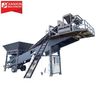 China Construction works mobile type 25m3 arid plant for concrete mixing at horizontal cement silo for sale