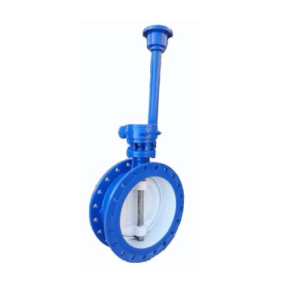 China General double eccentric butterfly valve with gearbox and extension shaft for sale