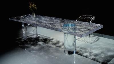 China Source Factory Acrylic Dining Table 24K Gold Furniture Colour and Size Any One Piece Customized for sale