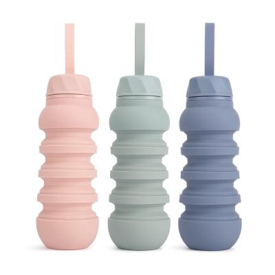 China 350ml 550ml 750ml Foldable Silicon Water Bottle BSCI ISO9001 for sale