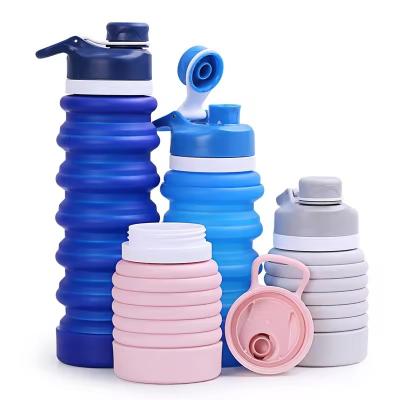 China Eco Friendly Collapsible Sport Silicone Portable Foldable Water Bottle Non Toxic for sale