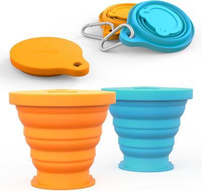 China 180ml 200ml 270ml 320ml Silicone Folding Camping Cup Customized Logo for sale