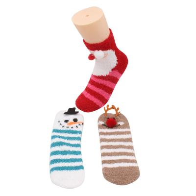 China Fuzzy Slipper Socks Women Plush Comfortable Anti-skid Coral Velvet Thicken Crew Socks Fluffy Warm Soft For Winter Vacation for sale